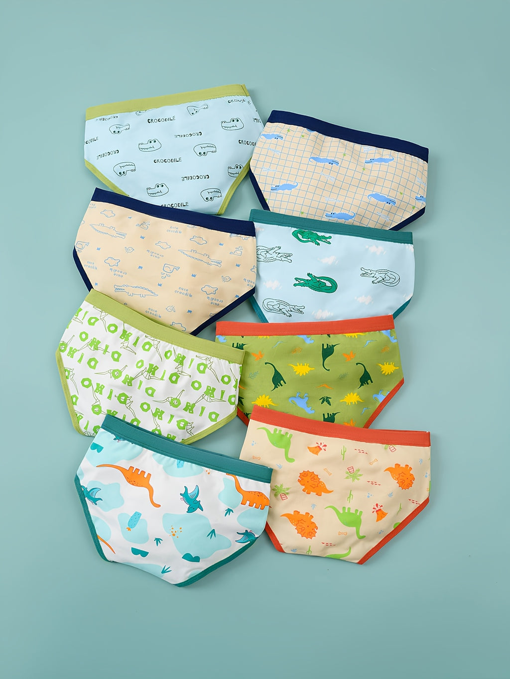 Kit Cueca Infantil – 8 Peças com Estampas Divertidas de Animais