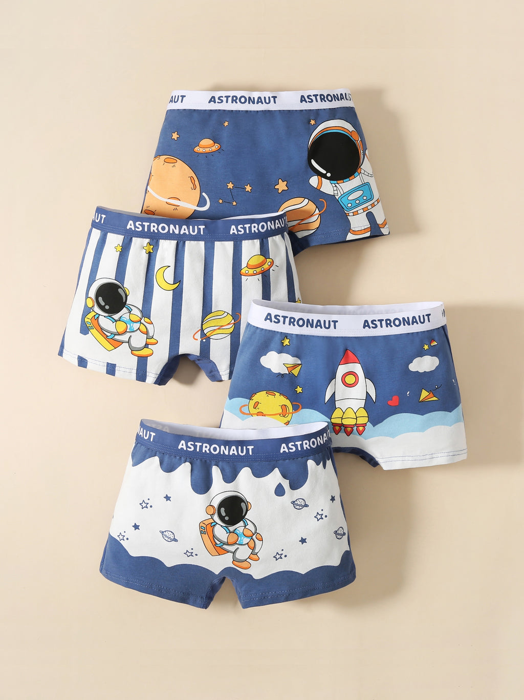 Kit Cueca Infantil Menino – 4 Peças com Estampas Divertidas de Animais e Esportes