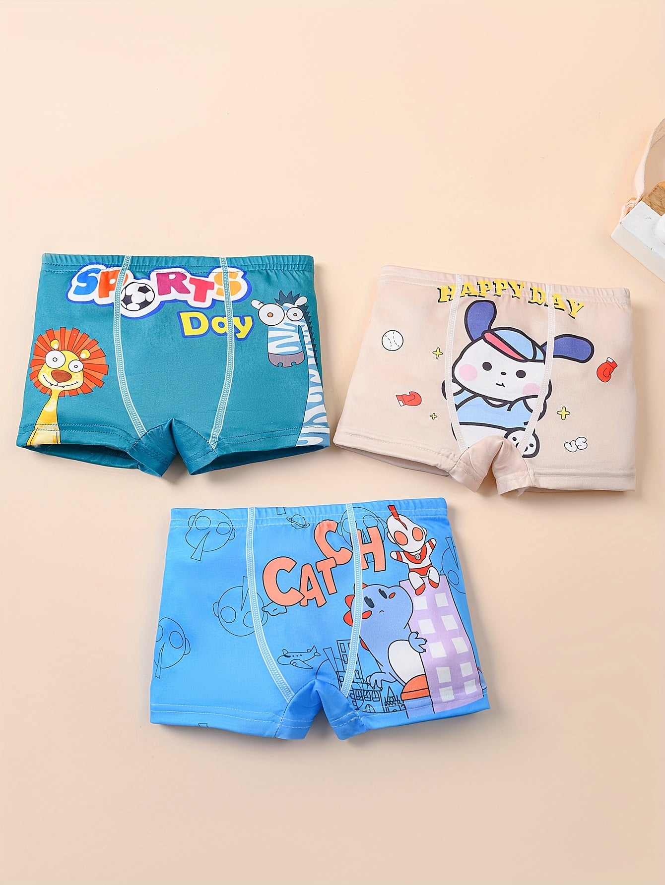 Kit Cueca Infantil Menino – 4 Peças com Estampas Divertidas