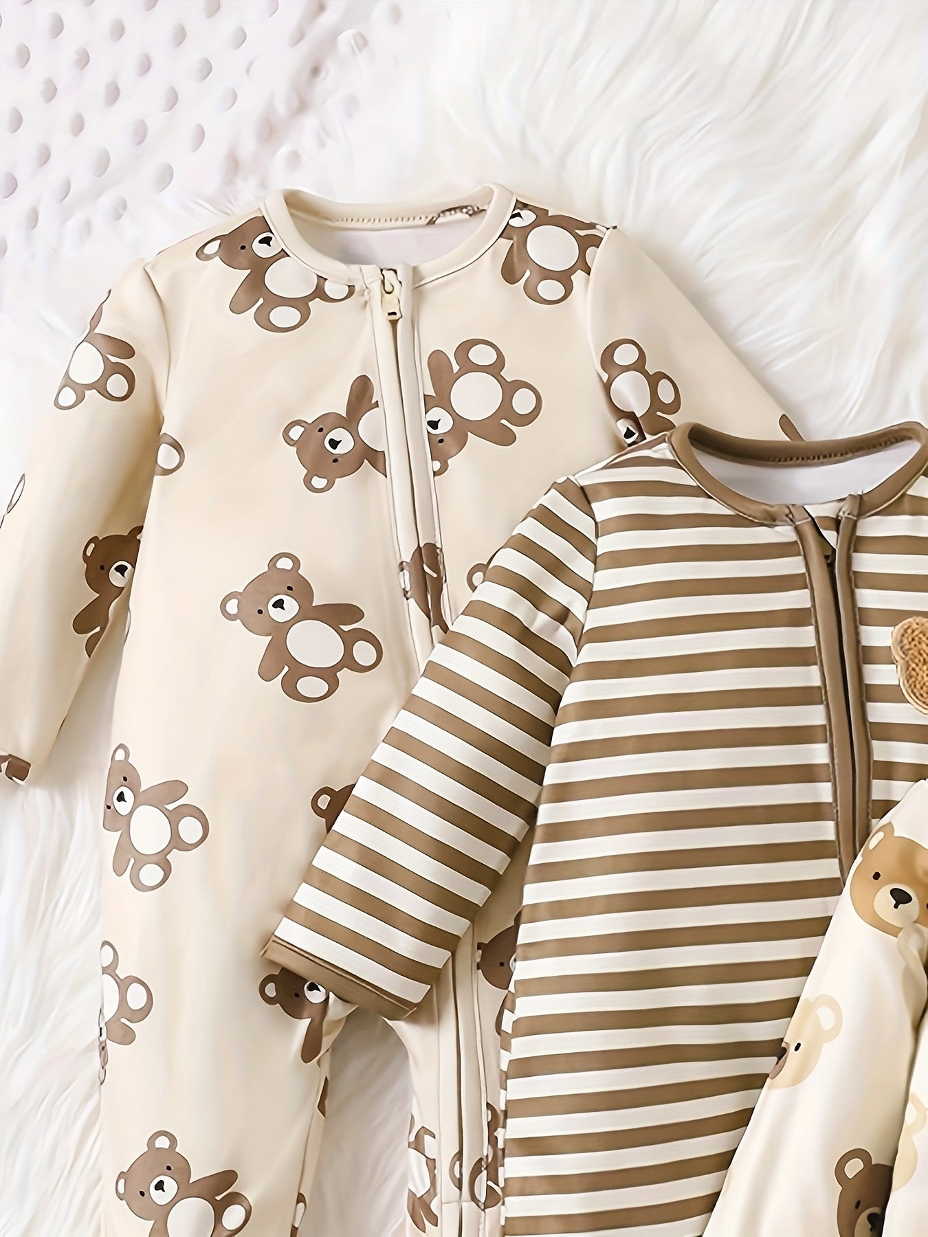 Conjunto Bebê Cozy Bear Cub – Kit 3 Peças com Romper e Body de Urso