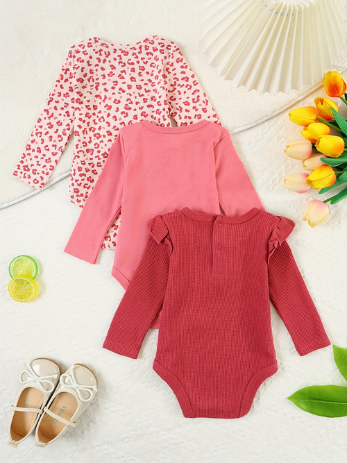 Conjunto Bebê Cozy – Kit 3 Peças com Body Tricotado e Detalhes em Renda