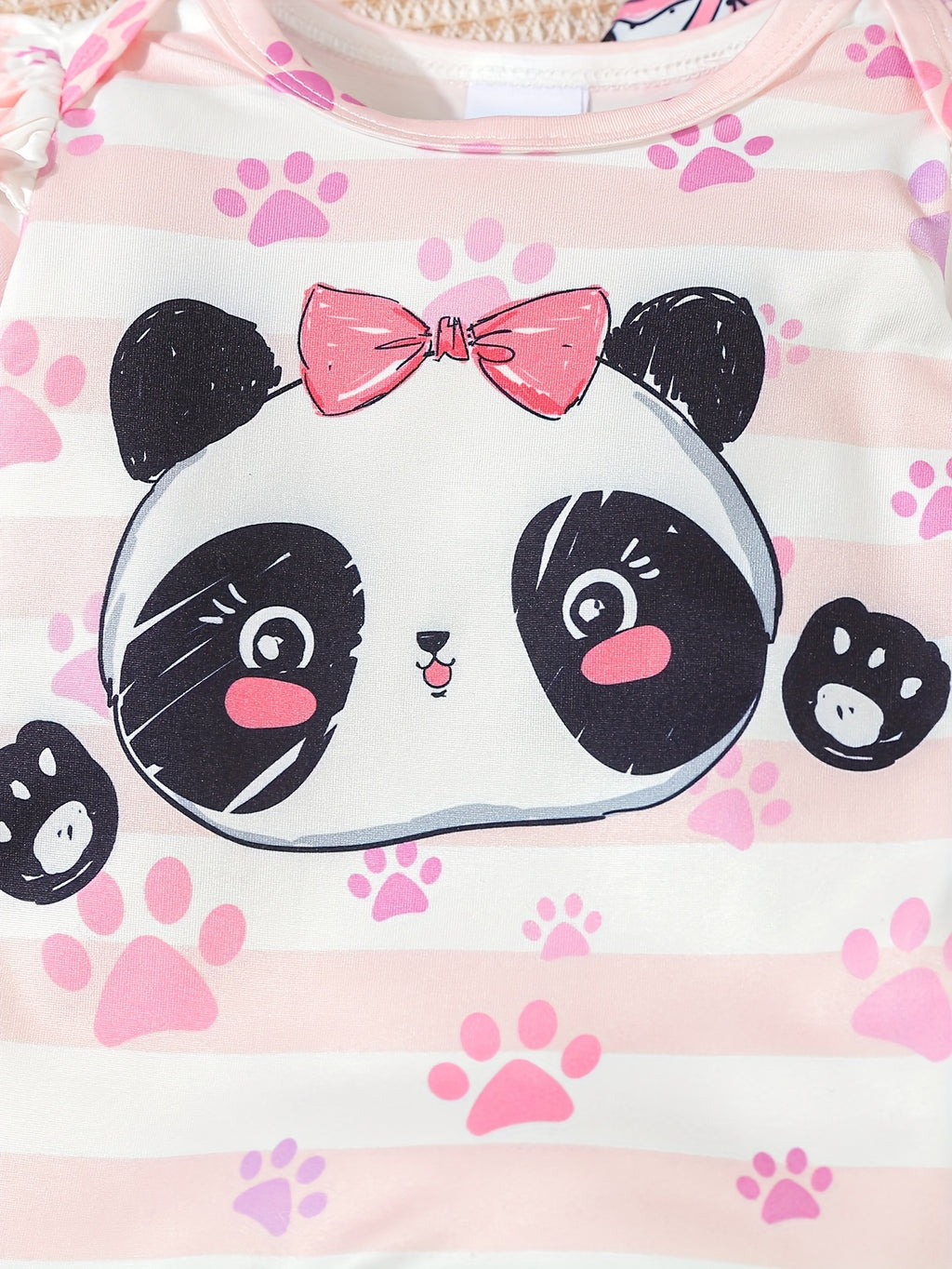Kit Body Bebê Sweet Dreams – 3 Peças de Manga Longa com Estampas de Panda e Coração