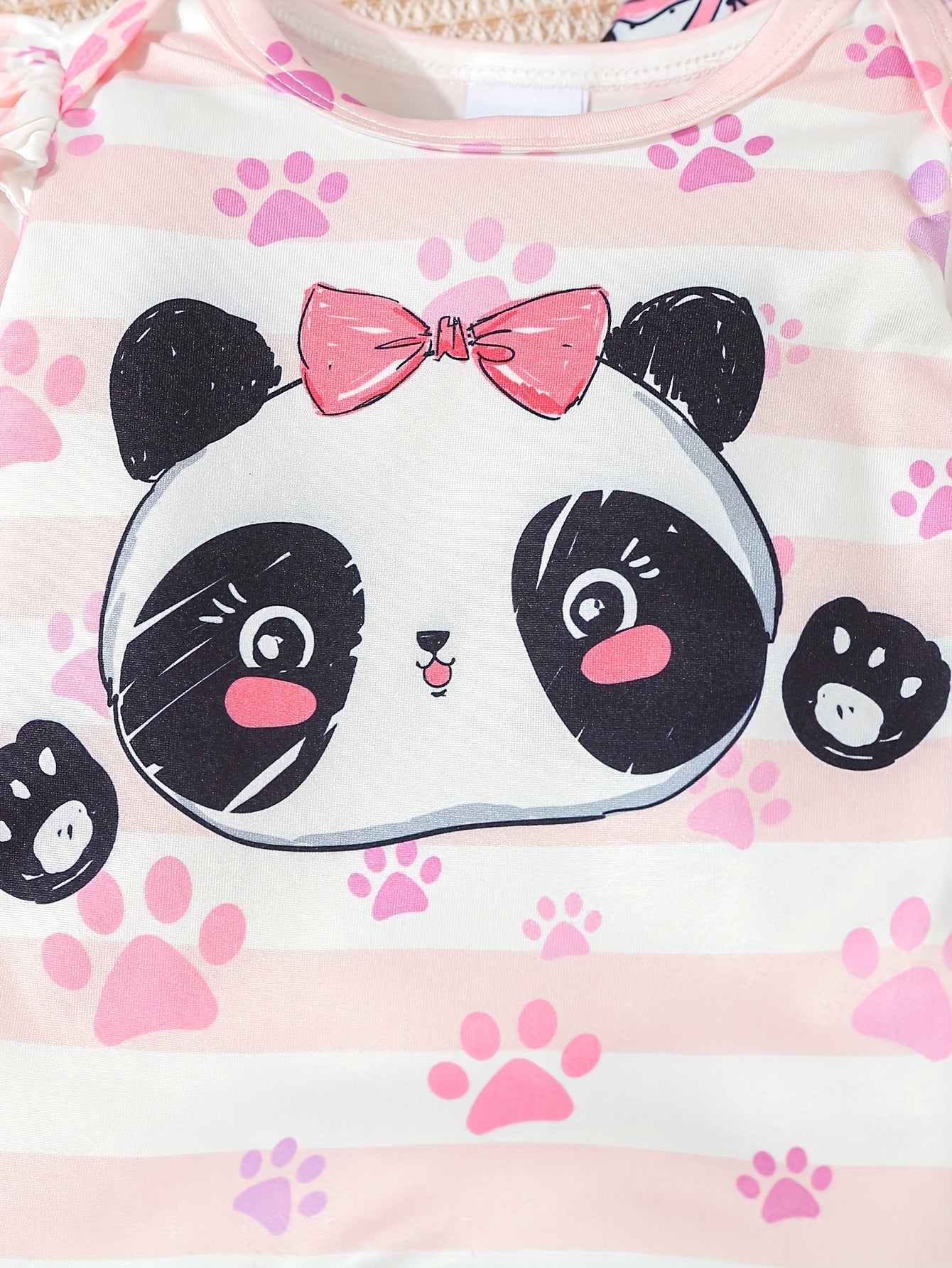 Kit Body Bebê Sweet Dreams – 3 Peças de Manga Longa com Estampas de Panda e Coração