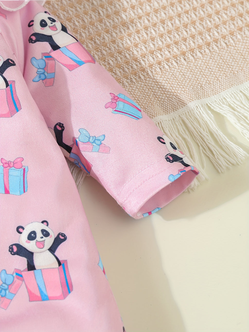 Kit Body Bebê Sweet Dreams – 3 Peças de Manga Longa com Estampas de Panda e Coração