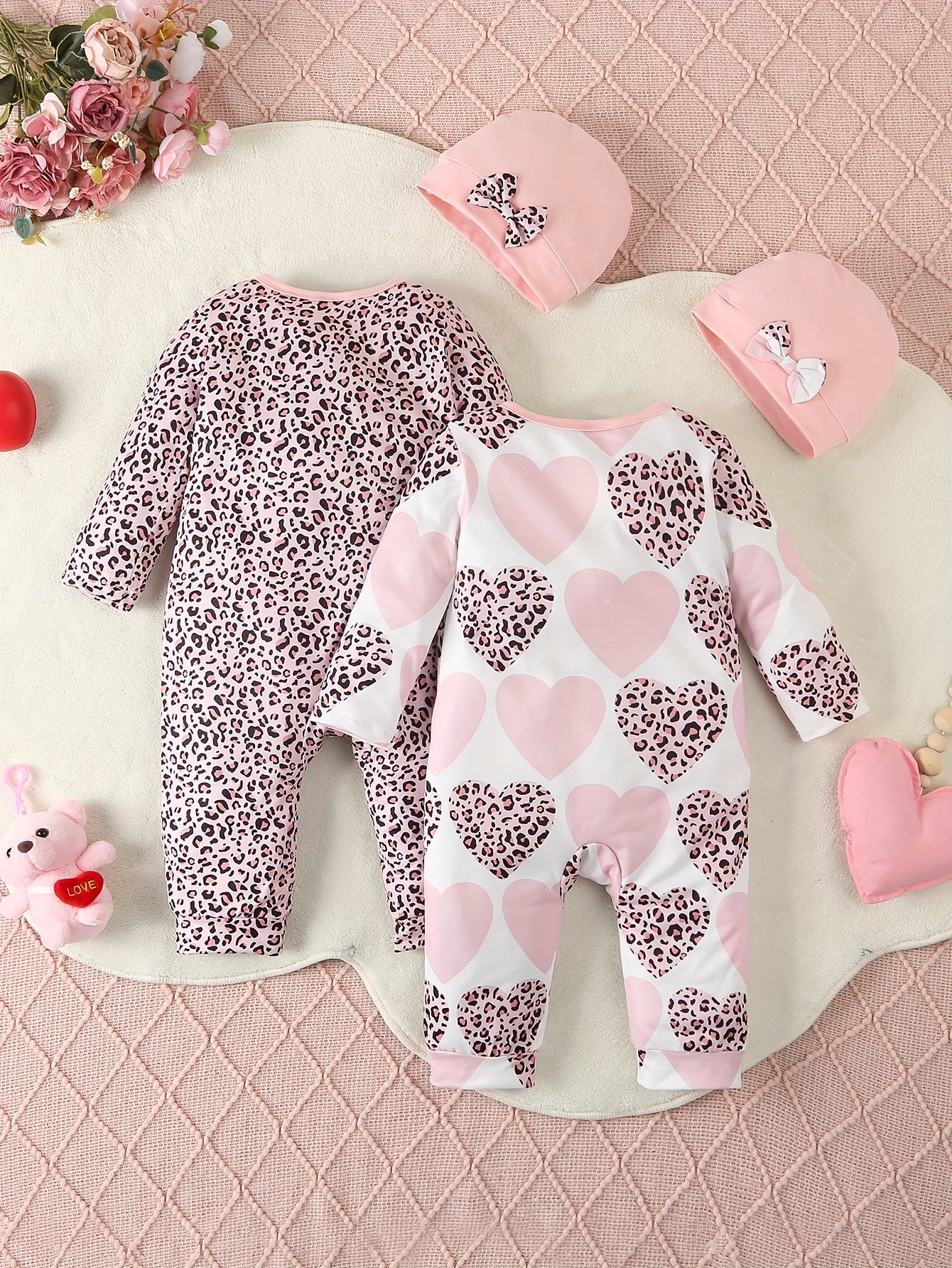 Conjunto Outono Bebê – Kit 4 Peças com Body Estampa Leopardo e Acessórios