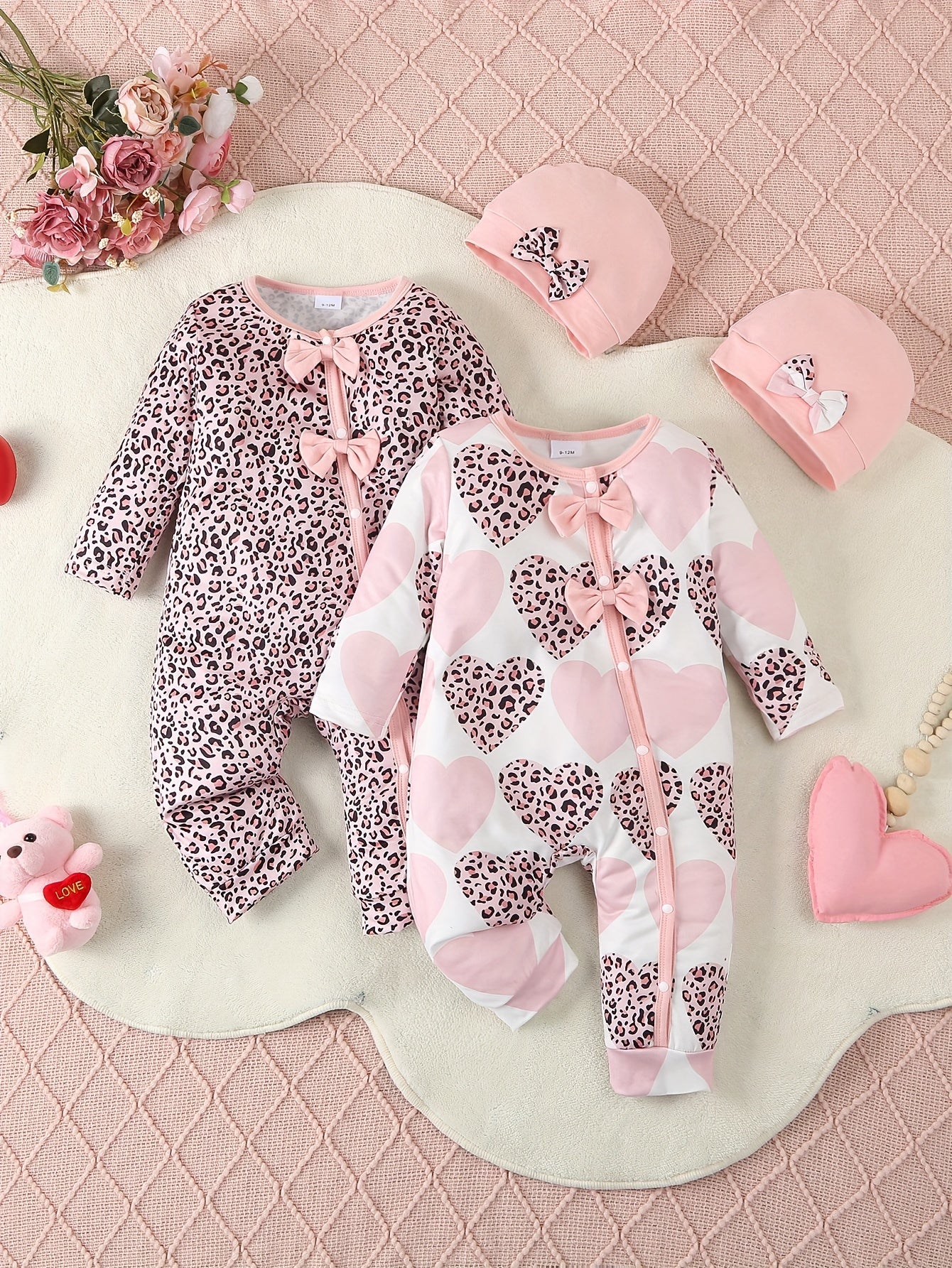Conjunto Outono Bebê – Kit 4 Peças com Body Estampa Leopardo e Acessórios