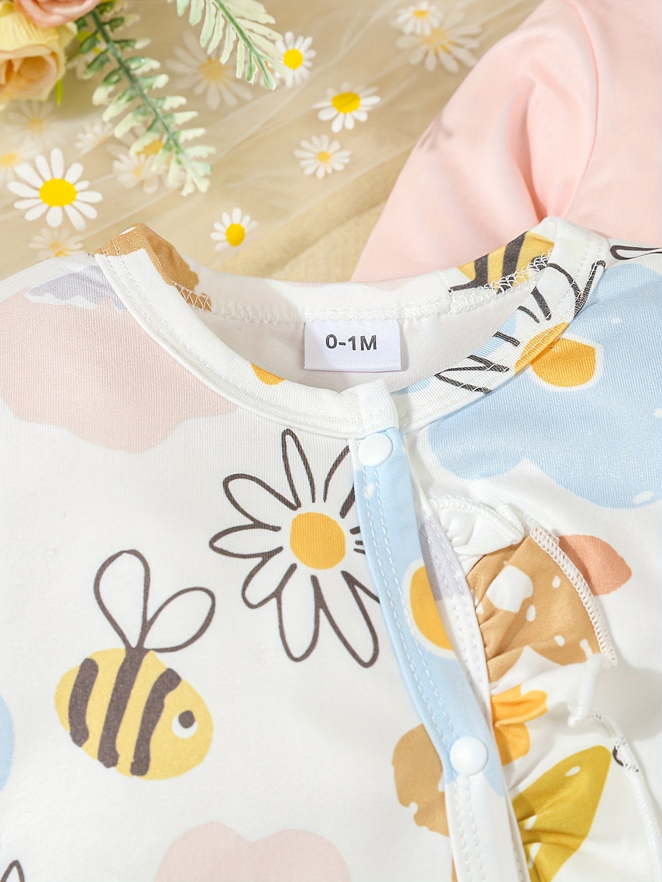 Kit Romper Bebê – 3 Peças com Estampa de Borboletas e Faixa de Cabelo